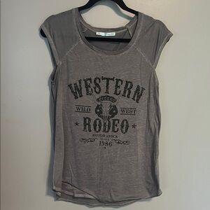 Maurices Western Rodeo Graphic Muscle Tee - Gray